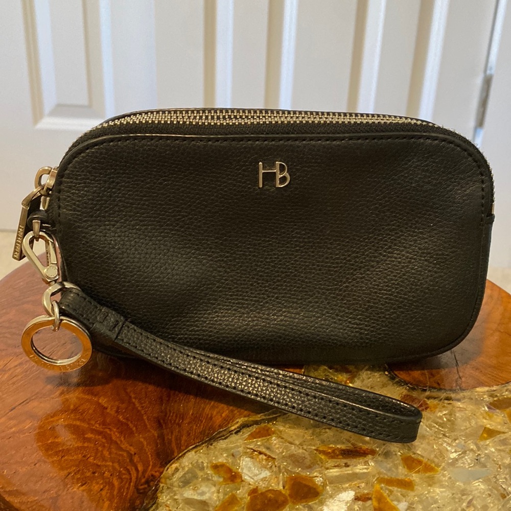 Henri Bendel Leather Wallet Wristlet Black, Pre-Loved Condition - Dust Bag Inc!